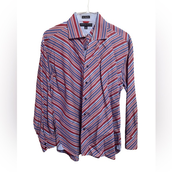 Tommy Hilfiger Other - Tommy Hilfiger Men's Shirt Large Stripe Cotton 2 Ply 80’s Fabric LS Disco